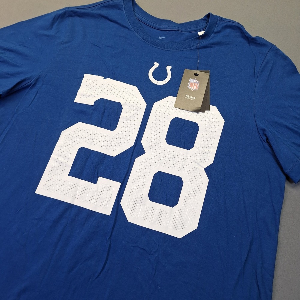 Nike NFL Indianapolis Colts Jonathan Taylor 28 Blue Player T-Shirt Mens XL NWT